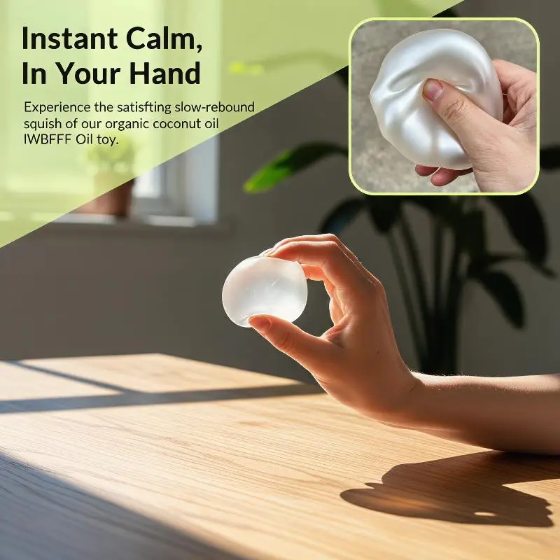 1Pcs Stress Ball Moldable Pearl Coconut Oil Squeeze Toy Slow Rising Decompression Sensory Toys For Adult