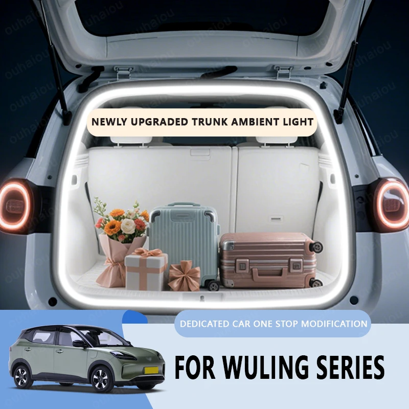 

For wuling series Binguo xingchen trunk light modification light Atmosphere lights White warm white Rear Trunk LED Light Bar
