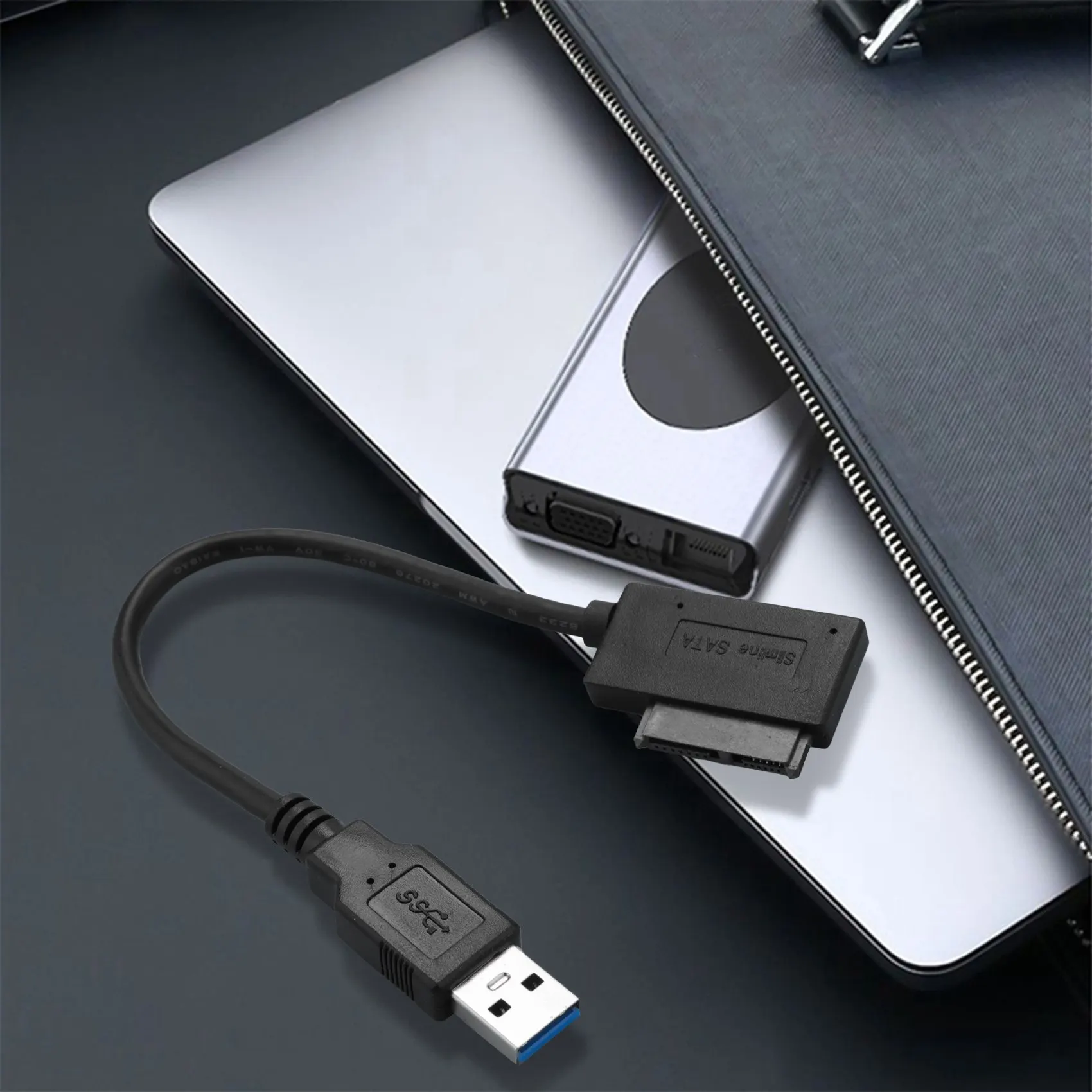 ABDQ-USB 3.0 to 7+6 13Pin Slimline SATA Laptop CD/DVD ROM Optical Drive Adapter Cable