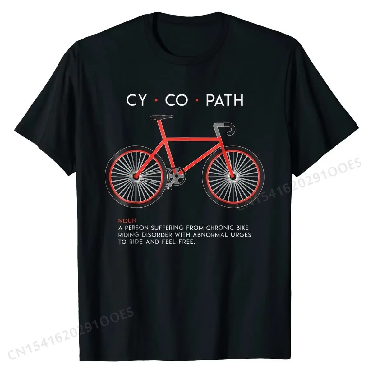 

Cycopath Funny Bicycle Cyclist Definition Graphic Cotton T-Shirt for Men