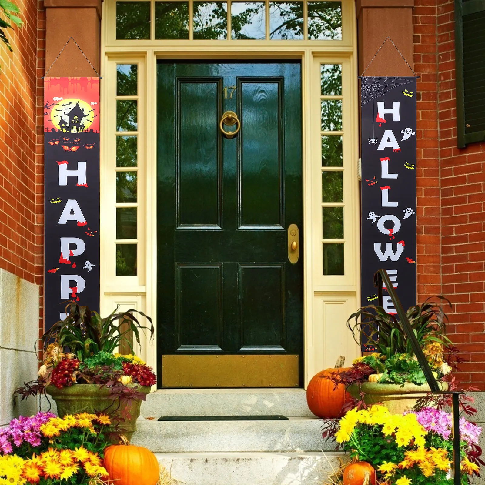 Banner Halloween Door Decorations Couplets Decorative Front Decors for Banners Party