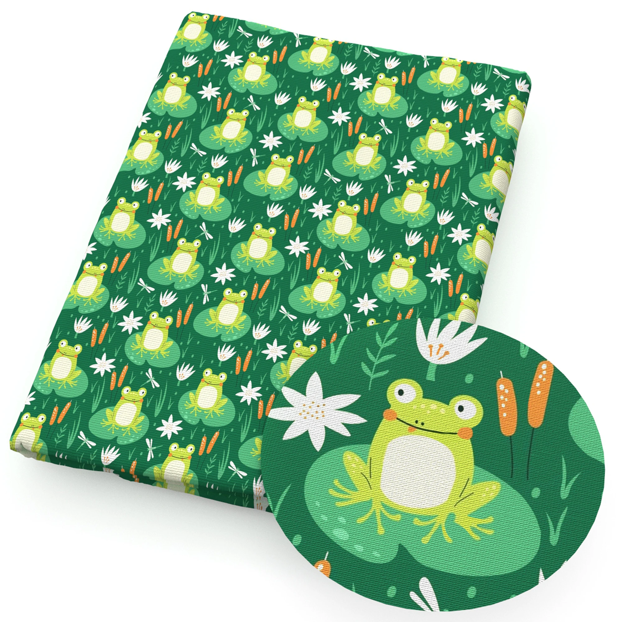 50*145cm Frog Patchwork Printed Polyester Cotton Fabric for Pre-cut Sewing Quilting Fabrics Needlework Material DIY Handmade