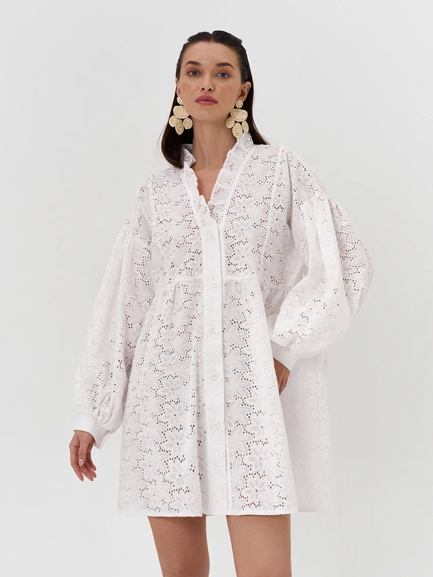 

Винно-красная хлопковая женская пижама Marthaqiqi, сексуальная ночная рубашка с V-образным вырезом, с длинным рукавом, мини-платье, повседневная домашняя одежда для женщин, свободный крой