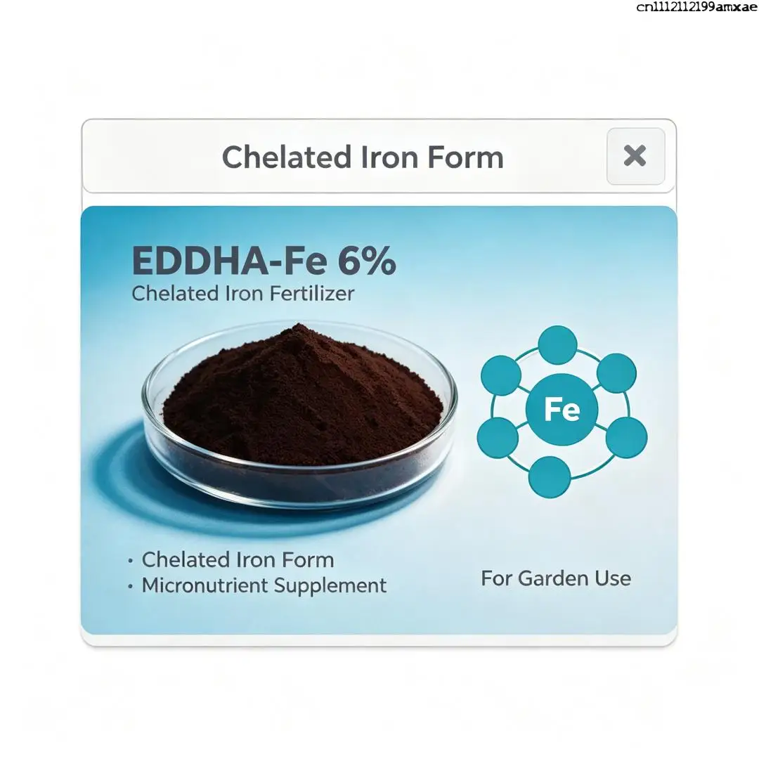 Eddha-fe 6% Chelated Iron Water Soluble Micronutrient Fertilizer For Garden Plants Iron Deficiency Yellow Leaf Improvement