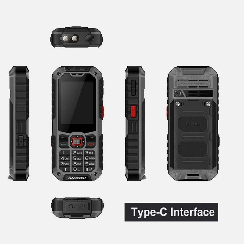 ANYSCUE Dual Cards 4G POC Rugged Walkie Talkie RTOS System FM Radio 4000mAh IP68 Waterproof Radio For Realptt