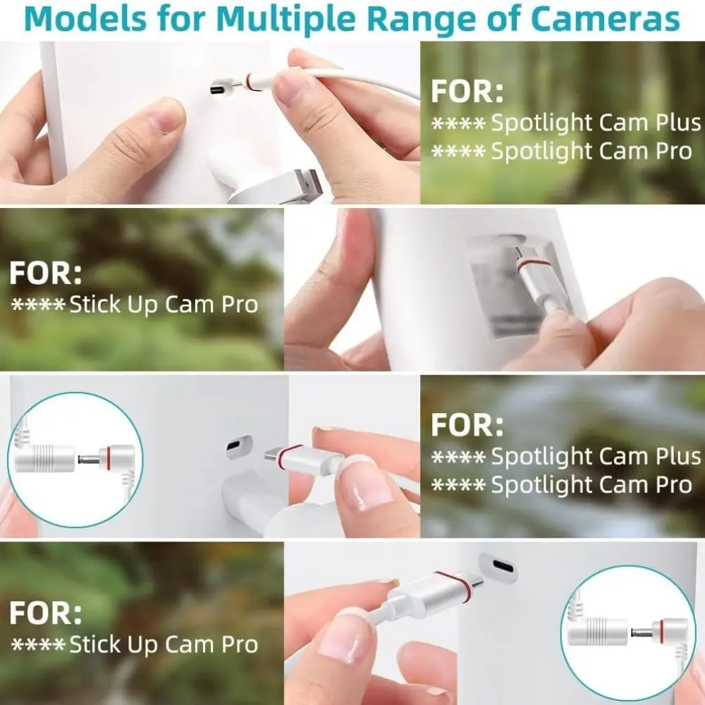 DC to Type-C Solar Panel Adapter Weatherproof Barrel Plug to USB-C Cameras Adapter Durable USB-C Adapter for Ring Solar Panel