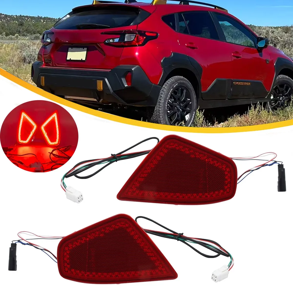 

Red Rear Bumper Reflector W/LED Tail Light For 2024-25 Subaru Crosstrek Impreza