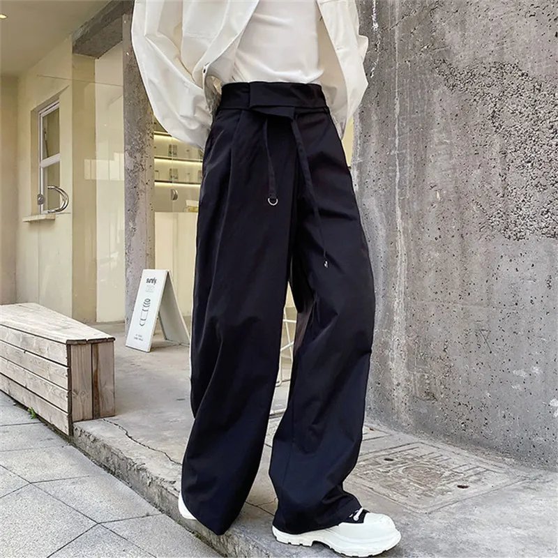 

Spring Men's Black Loose Straight Casual Pants Men's Large New Youth Fashion Super Loose Wide Leg High Waist Floor Mops