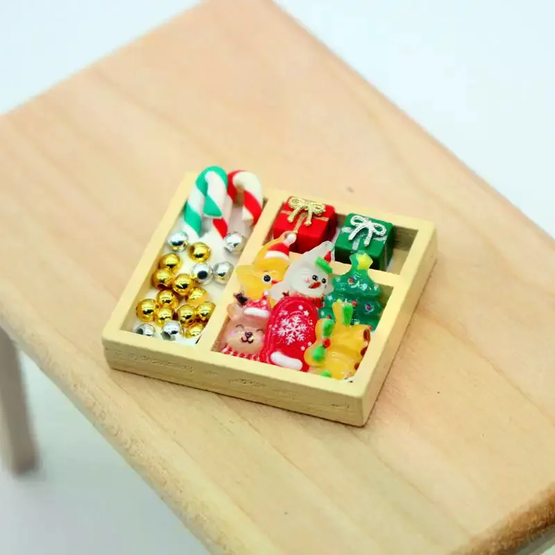 1 Set Mini Hanging Tree Model Dollhouse Colourful Candy Christmas Gift Box Miniatures Holiday Decoration Doll Accessories