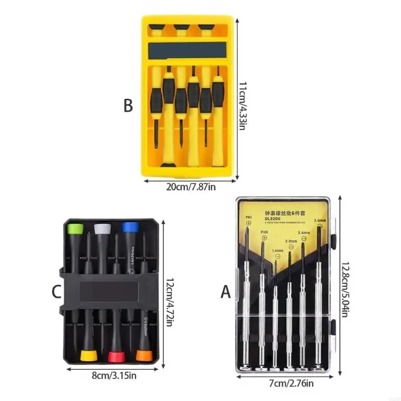 For Repairing Computer Eyeglass Phone Watch 6Pcs Precisions Screwdriver Set Small Screwdriver Set Hand Tool