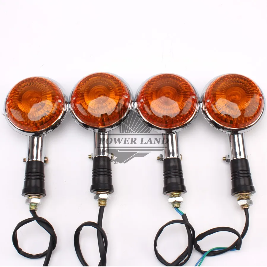 2pairs 12V Mototcycle Amber Lens Amber Light Turn Signal Lights Lamp Indicators Universal For YAMAHA V MAX 1200 XVS 650 400