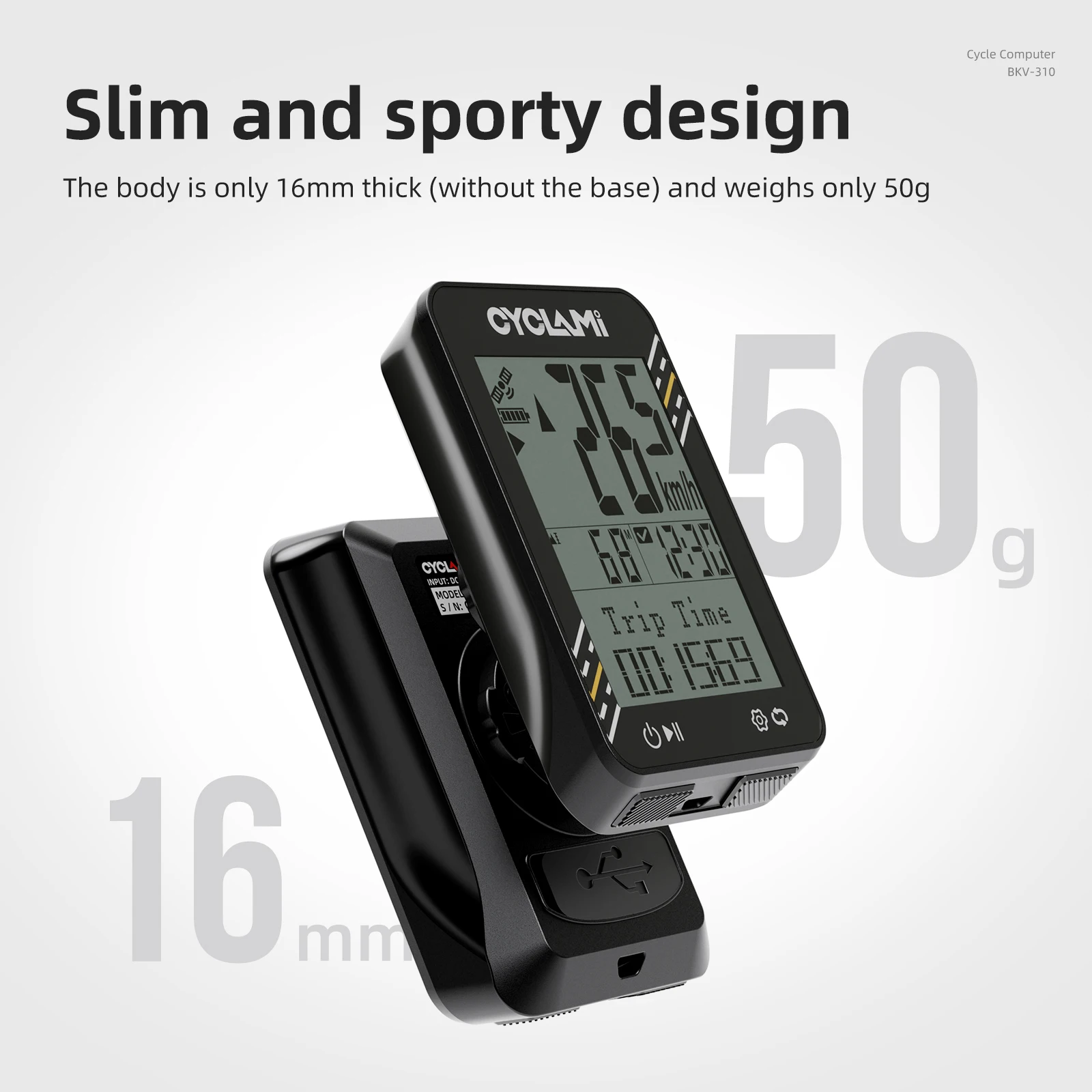

CYCLAMI Bicycle Computer GPS Odometer Cycling Bike Computer Riding Wireless Speedometer 2.4 Inch Large Screen