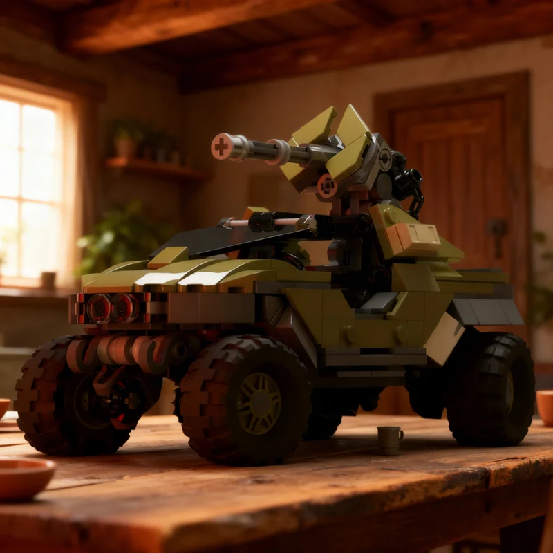 381 Piezas MOC M12 Warthog Halo Campaign Evolved Demo, Bloques de Construcción de Modelos Espaciales, Juguetes de Arquitectura, Regalos de Navidad, Educación para Niños