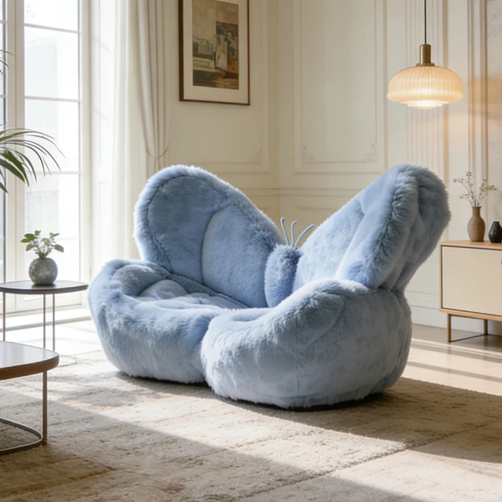Butterfly sofa breathable skin-friendly fabric wing back leisure chair floor sofa