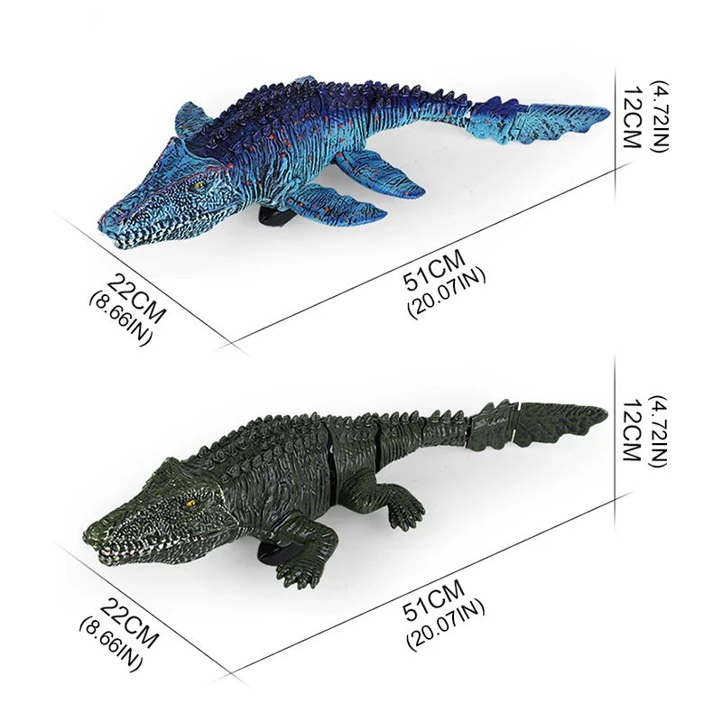 2.4G จําลอง Mosasaurus RC จระเข้แกว่งมังกรความเร็วสูงรีโมทคอนโทรลน้ําของเล่นเด็กของเล่นเกมกลางแจ้งเด็กของขวัญ