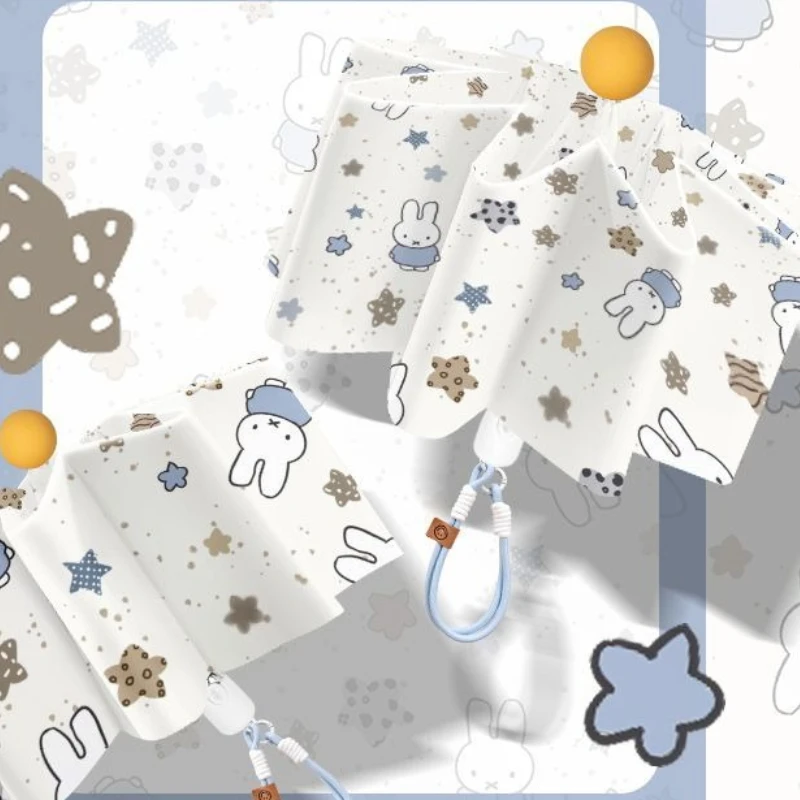 Cartoon Kawaii Miffy Umbrella Anti-rebound Student Dual Use Vinyl Fold Sun Protection Sunshade Fully Automatic Travel Essentials view 4