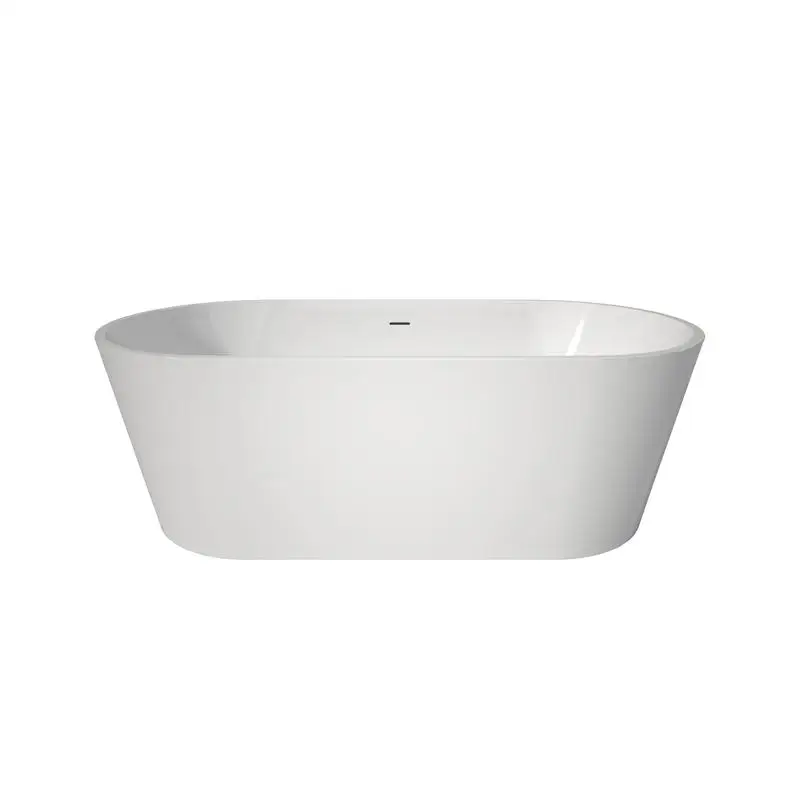 

67-Inch Acrylic Freestanding Soaker Bathtub, Standalone White Bath Tub