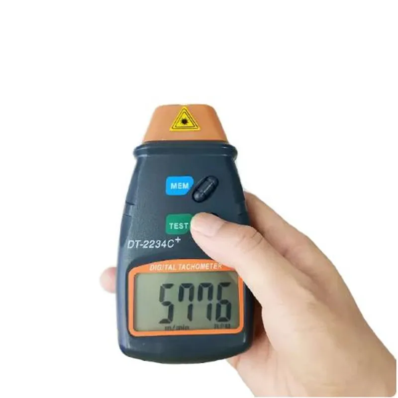 DT2234C+ Digital Laser Tachometer Counter RPM Meter Non-contact Tachometer Rev Counter for Testing Motor Wheel Rotation Speed