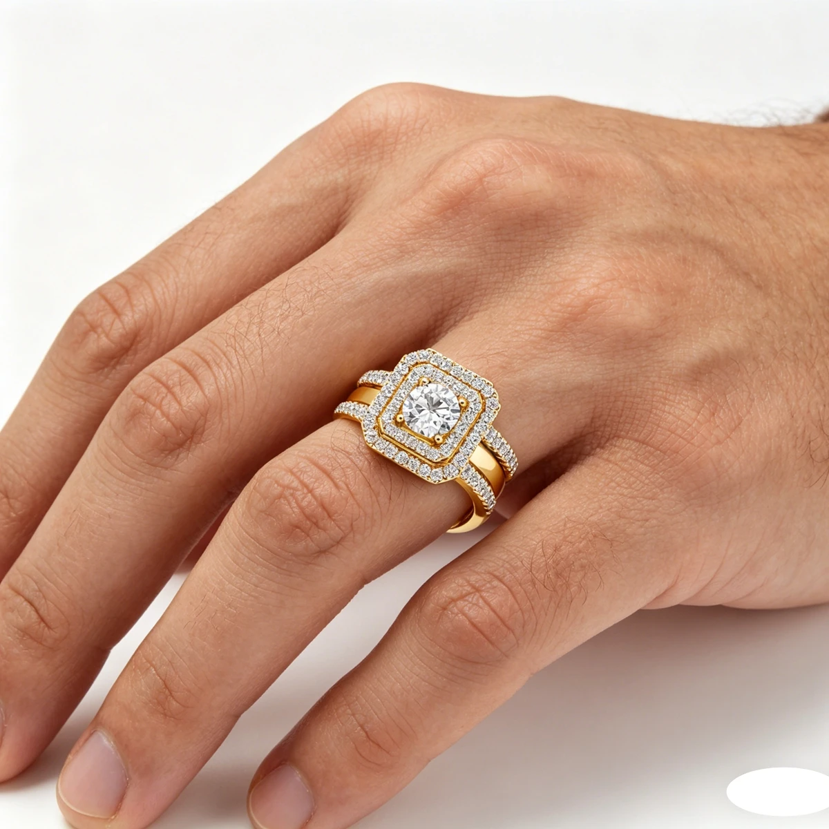 

2pcs Bridal Wedding Jewelry Set Couple Rings Exquisite Women Moissanite Rings Engagement Gifts For Lover