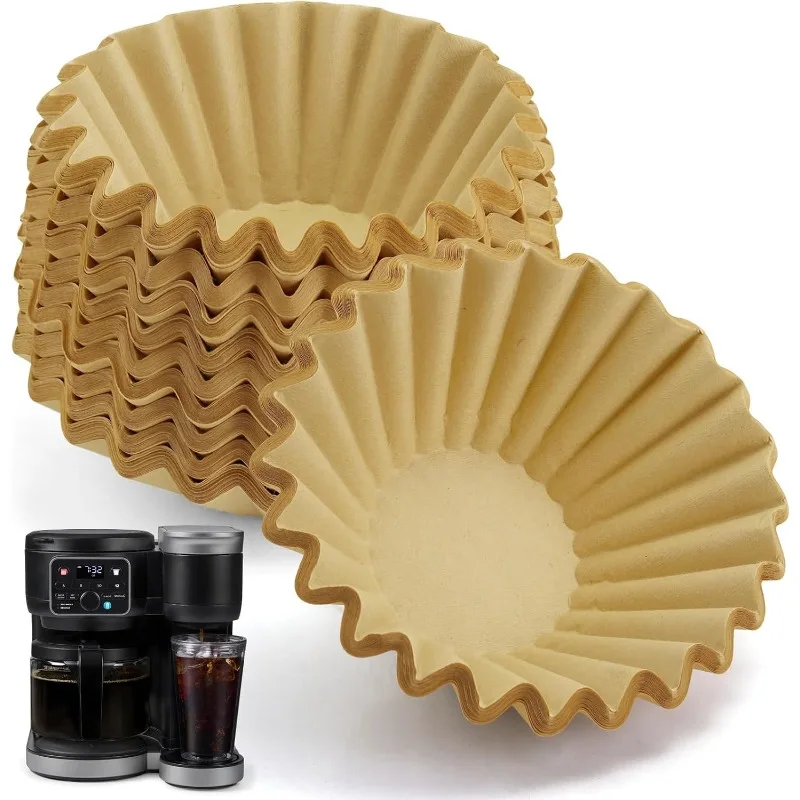 Unbleached Coffee Filters, 100/200 Count Disposable Baskets Filter Papers for Single Pour Over and Drip Coffee Makers