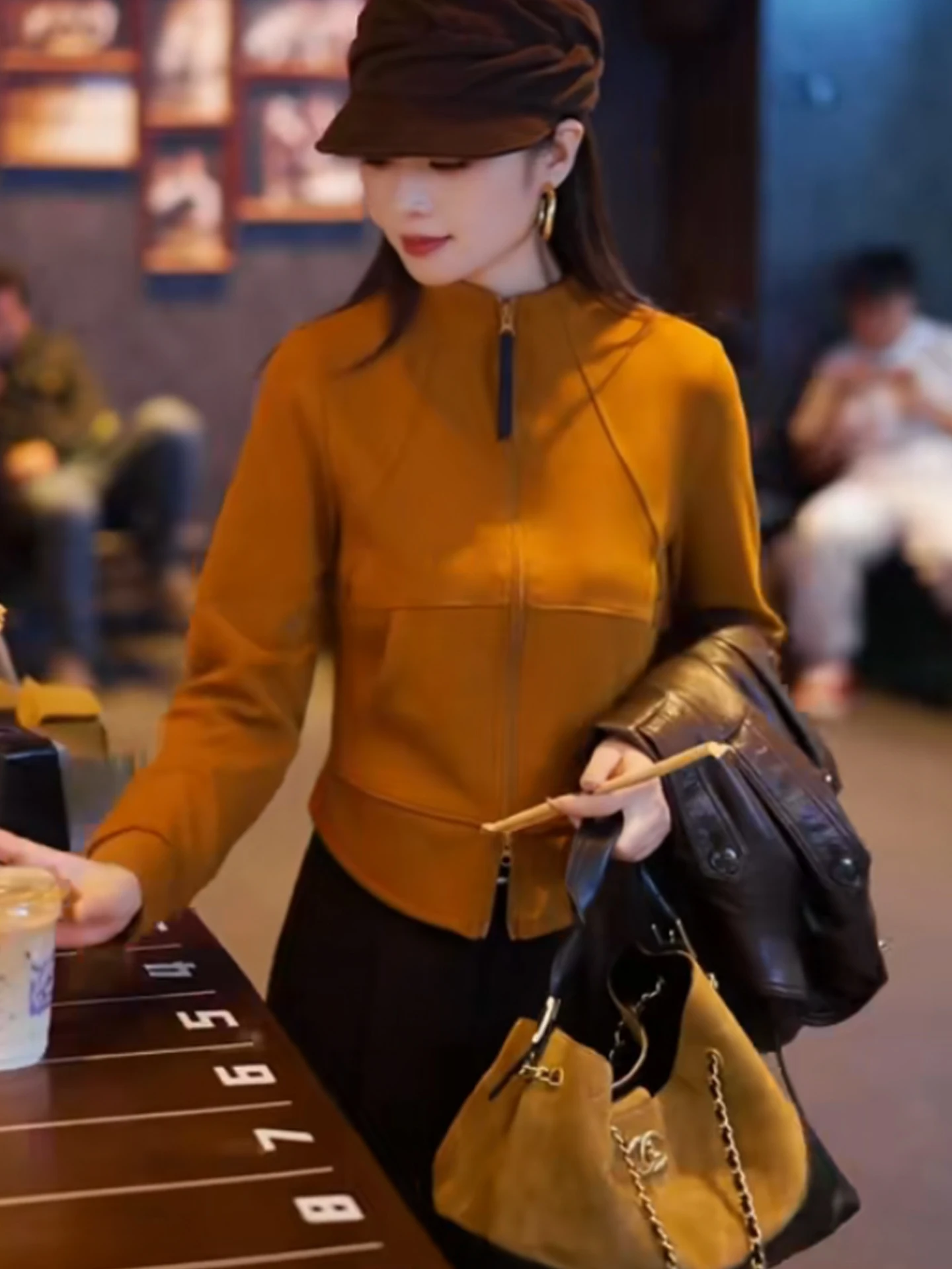 

Fall Zipper Hoodie Double Zipper Long Sve Color Korean Sle High End Jaet Versatile Slimming Straight Cut Design