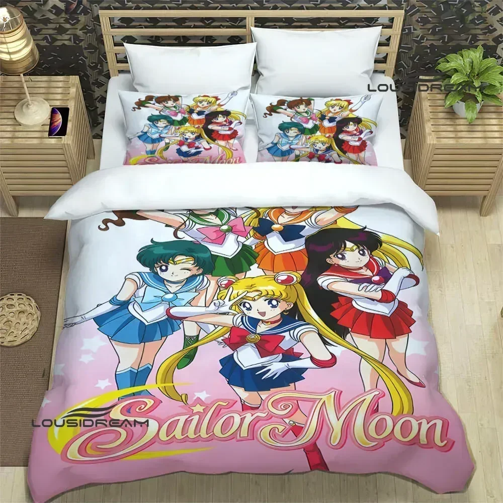 Cartoon S-Sailor-M-Moon Bedding Sets exquisite bed supplies set duvet cover bed comforter set bedding set luxury birthday gift