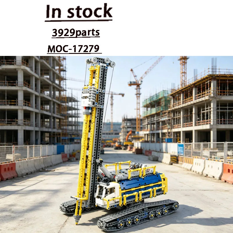 Building Blocks Model MOC-17279 New City Construction Site Drill Crane 3929 Parts Creative New Year Birthday Christmas Toy Gift