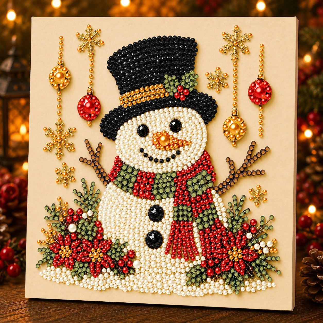 Weihnachts-Perlen-Diamantmalerei, handgemachtes Perlenbild, Weihnachtsengel-Glocken-DIY-Set, Feiertagsdekoration für Zuhause, Diamantmalerei, verschiedene Stile zur Auswahl, handgemachtes Heimdekorationsbild, Weihnacht – Detail 3