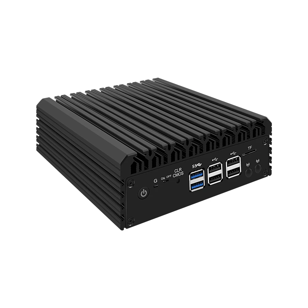 HUNSN RJ34, устройство Micro брандмауэра, роутер ПК, 4x2,5 GbE I226-V LAN, DDR5 RAM, Mini PC, OPNsense, VPN,GPIO, слот TF, HDMI, DP