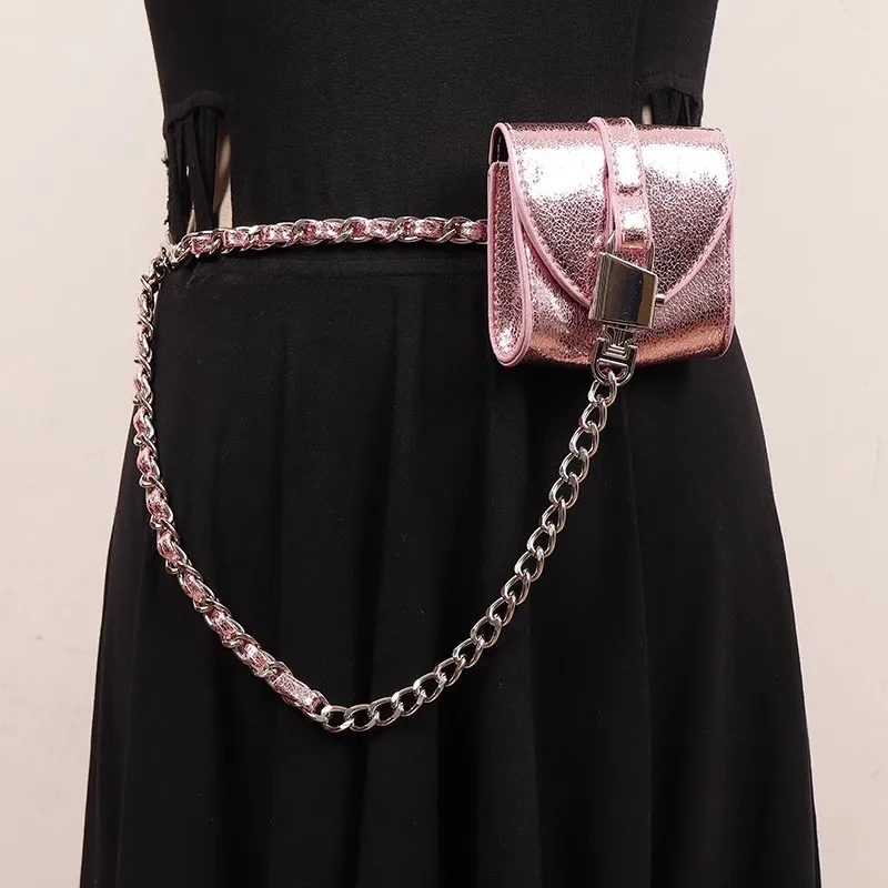 女性のヴィンテージ Pu レザーチェーンバッグカマーバンド女性ドレスコルセットウエストバンドベルト装飾狭いベルト R2715