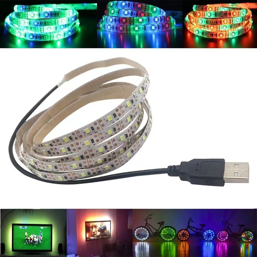 

USB 5V 1m-5m SMD 2835 LED Strip Room Desk Cabinet light Camping light Sewing machine fill light Shoe cabinet car trunk light