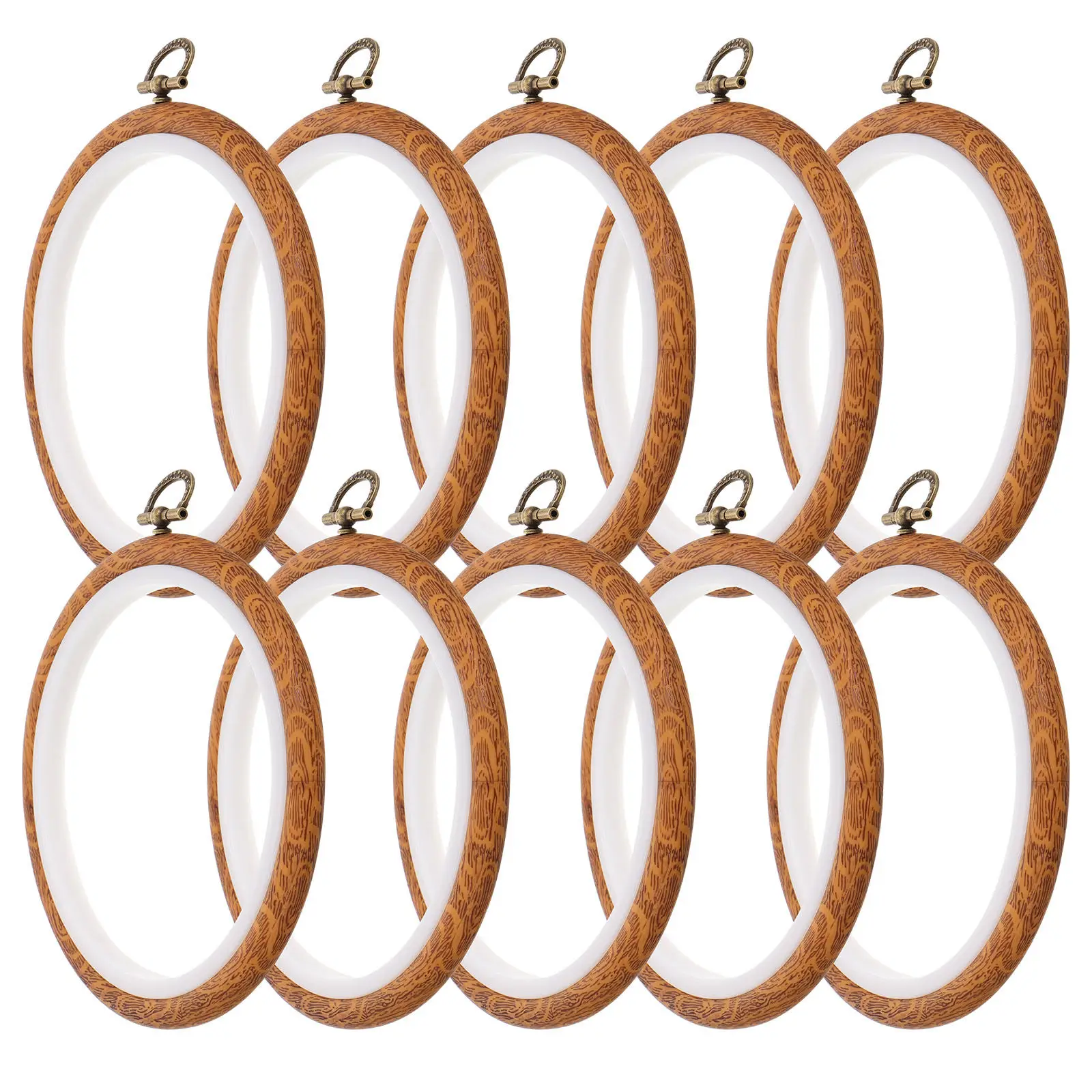 10Pcs Embroidery Hoops Cross Stitch Round Frames Portable DIY Handicraft Circles for Gift Making Craft Display Needlework
