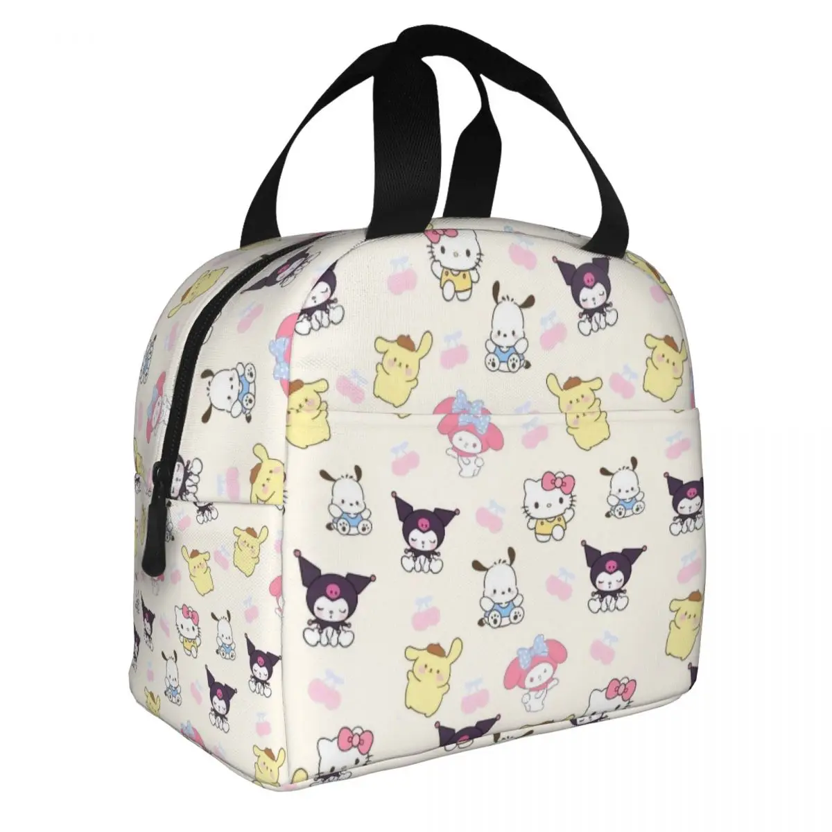 Kuromi Pochacco Pom Pom Purin Melody Insulated Lunch Bags Cooler Bag Lunch Container Portable Tote Lunch Box Bento Pouch Beach