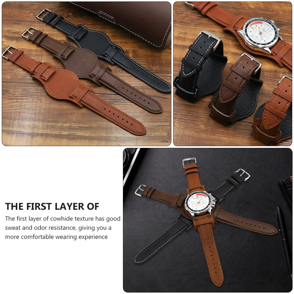 

Tray Watchb Replacement Anti Metal Allergy Cattle Hide Wristb s Durable Portable Fits Daily Style Any Occasion Jewelry