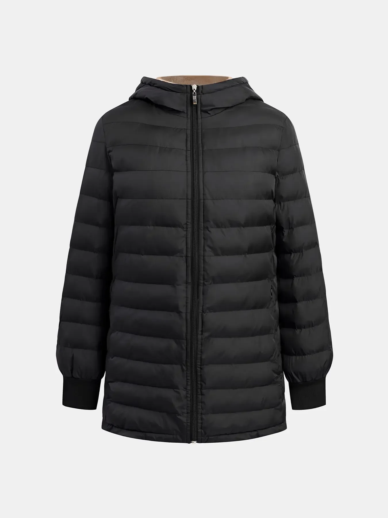 سترة قطنية متوسطة الطول مع سترة قطنية فضفاضة عازلة بغطاء للرأس من القطيفة وسترة مائة برجية