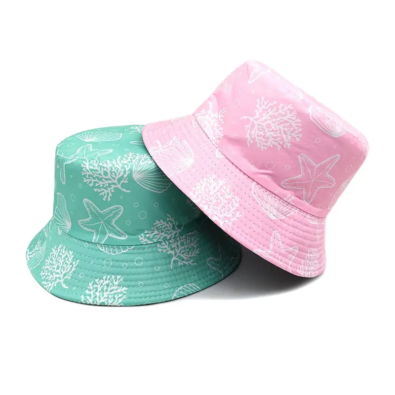 2024 Four Seasons Polyester Cartoon Print Bucket Hat Fisherman Hat Outdoor Travel Sun Cap For Men And Women 02