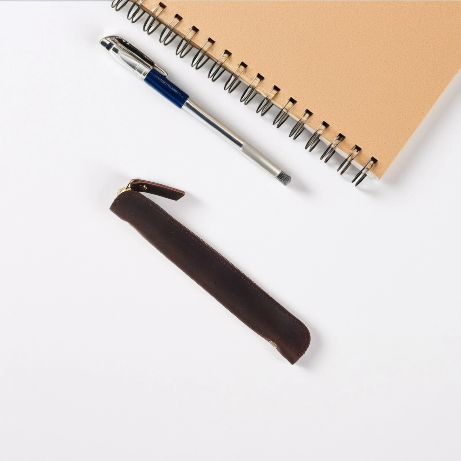 Pen Case Blue Hand Stitch Retro Design For Fountain Ballpoint Pen Pouch Holder Organizer Pencil