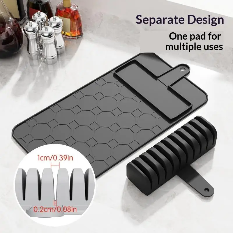 

Silicone Knives Organizer Kitchen Knife Holder Detachable Cutlery Anti Slip Pad 10 Slots Knives Holder Home Kitchen Accessories