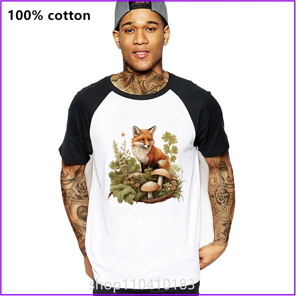 Fox Walking Through A Forest With A Stream T Shirts For Men'S Women Tshirt T-Shirt Long Sleeve Compression Tee Logo Blank Black