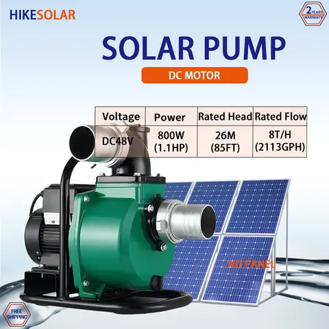 Pompa ad acqua solare Self Prime da 1,1 HP con controller MPPT Pompa booster portatile 48 V CC SS304 Girante Agricoltura Agricoltura Irrigazione