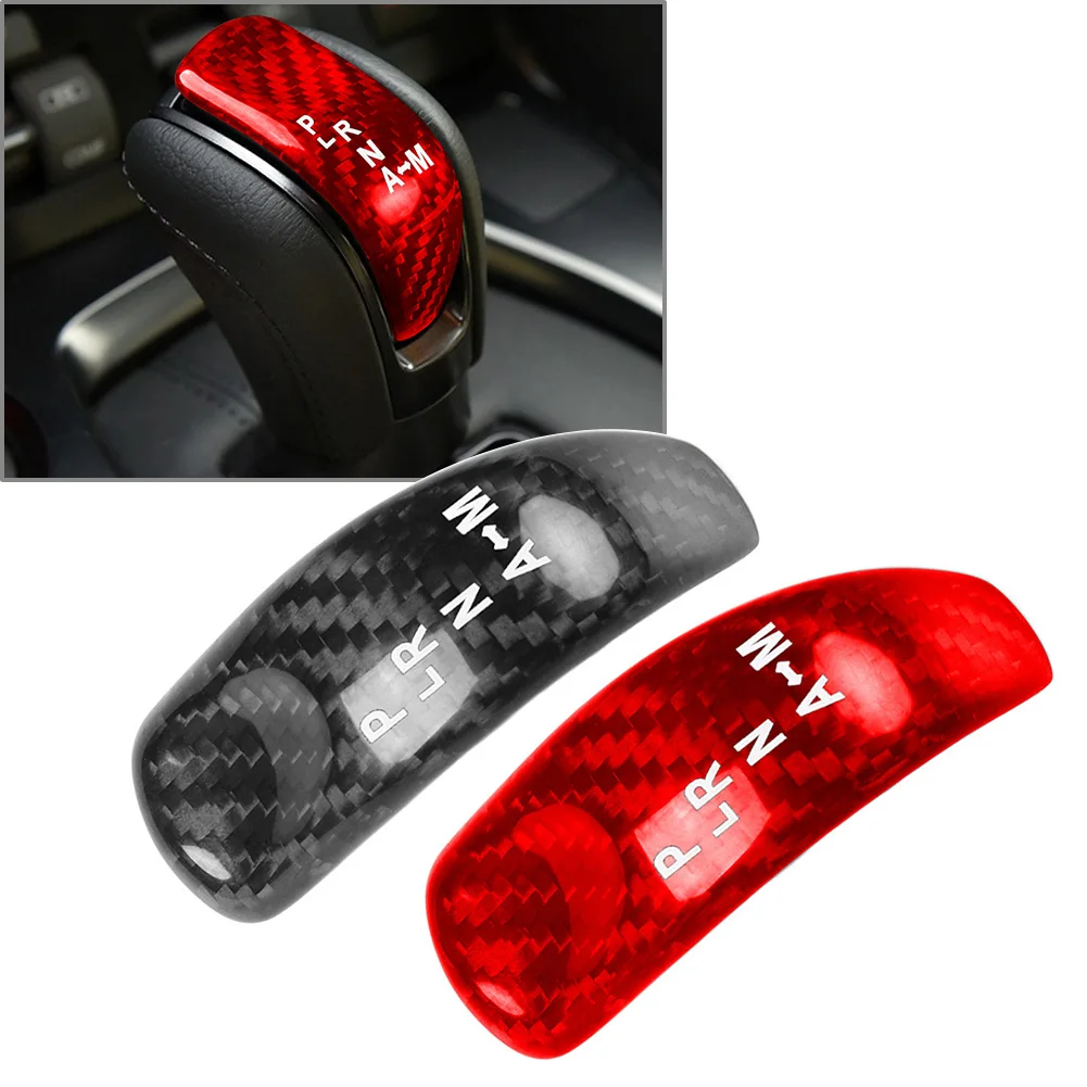 1Pcs Carbon Fiber Car Center Console Gear Shift Knob Cover Trim For Nissan GTR R35 2017 2018 2019 2020 2021 2022