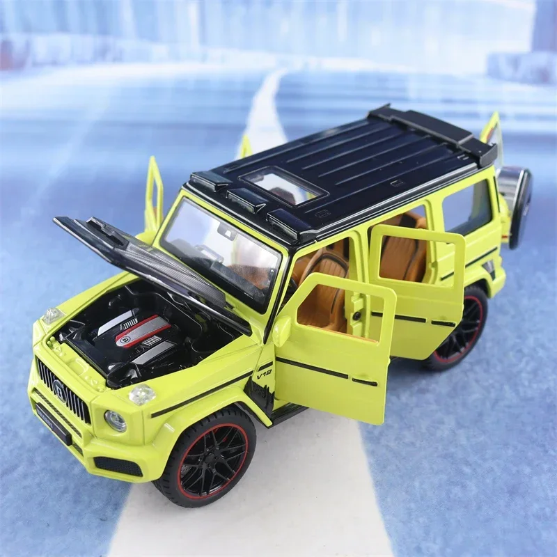 1:24 Mercedes-Benz G63 Off-Road Auto Simulatie Diecast Metalen Legering Model Auto Geluid Licht Pull Back Collectie Kids Speelgoed Cadeau X59