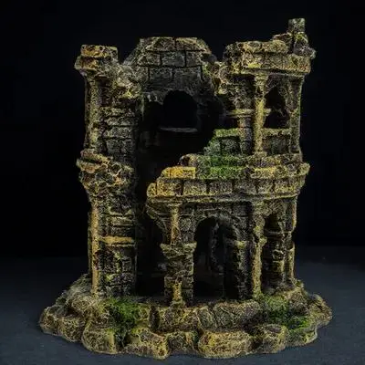 

Simulation Roman Colosseum Resin Aquarium Ornament Decorative Landscape Hideout Fish Tank Decoration Underwater Resin Craft