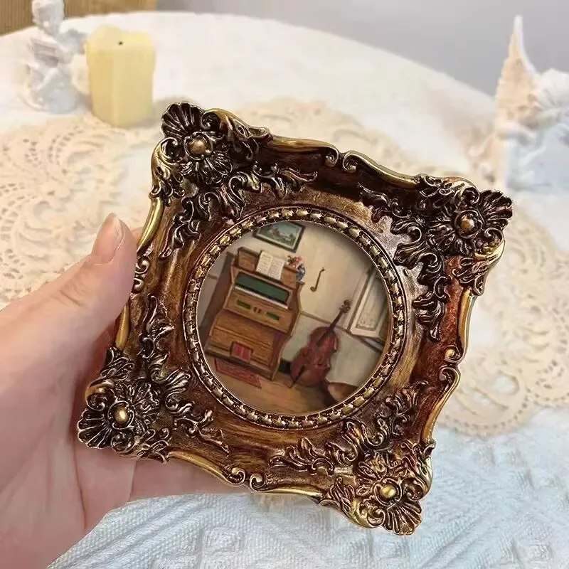 Retro Cute Relief Picture Frame Craft Resin Wall Mural Painting Art Home Bedroom Wall Sticker Decoration Office Desk Accessories