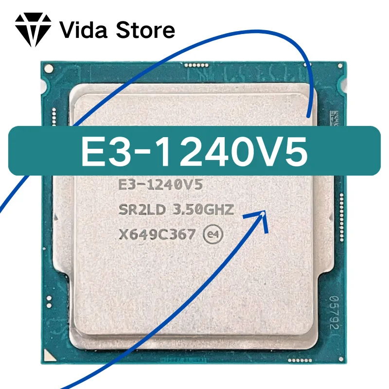 Б/у Xeon E3-1240V5 V5 3,50 GHz 8M 80W Quad-Core E3 1240V5 E3 1240 V5 Socket 1151