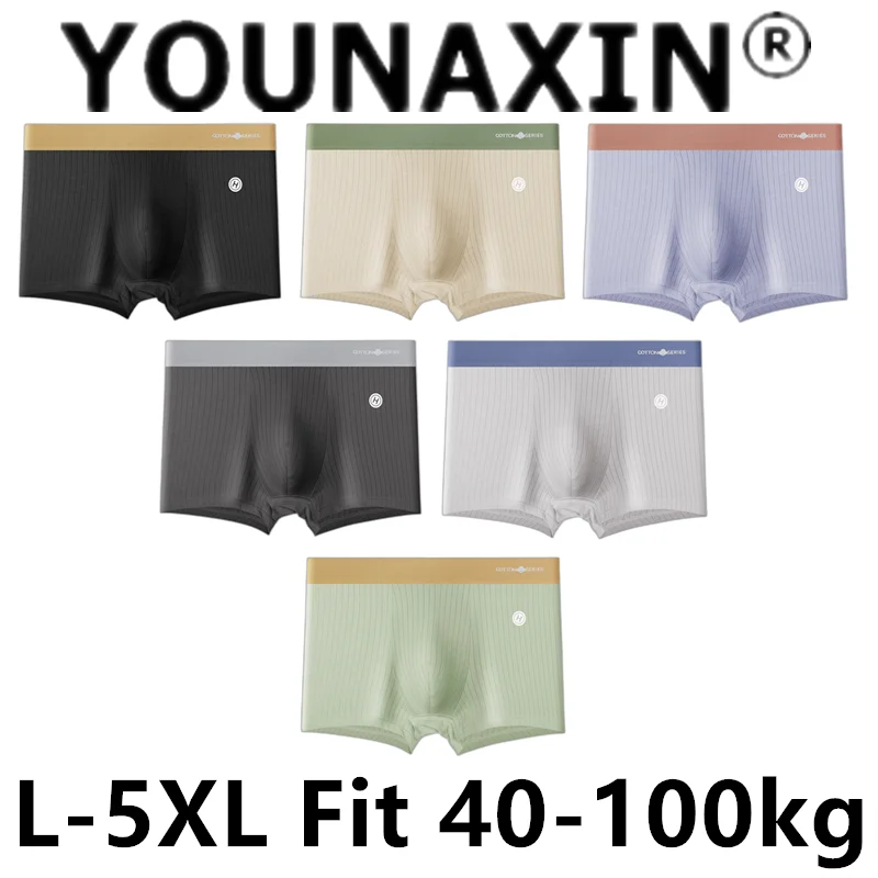 

YOUNAXIN 6 Pieces Men's Large Size Underwear Big Boxer Briefs Breathable Underwear Boy Shorts Underwear L XL 2XL 3XL 4XL 5XL