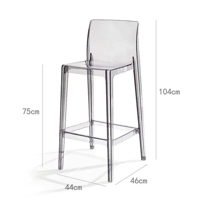 Acrylic transparent bar chair Internet celebrity home high stool, modern simple high chair, Nordic style plastic crystal