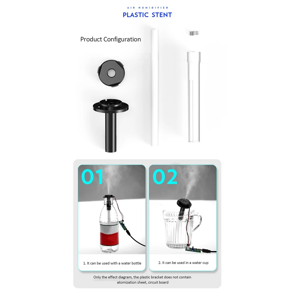 Atomizing Plastic Bracket USB Mini Humidifier Diy Experiment Ultrasonic Atomization Bracket Without Atomizer