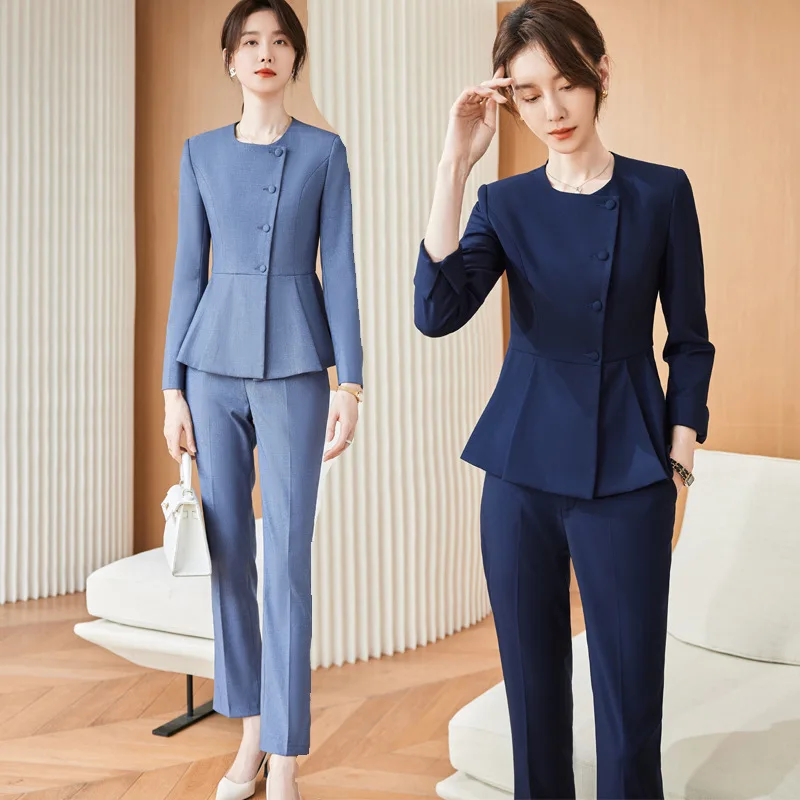 High-End Business Suit Women's Spring and Autumn Long-Sleeved Anti-Exposure Fashion Temperament Korean Style Jewelry Shop Beauty