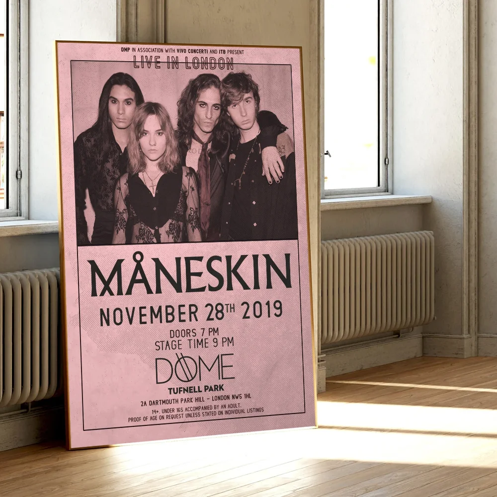 Retro Music Band Stars Maneskin Poster Classic Vintage Posters HD Quality Wall Art Retro Posters for Home Room Wall Decor